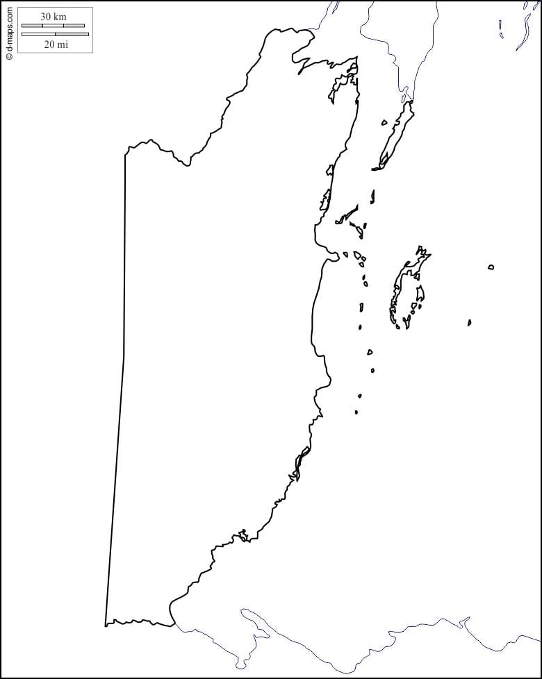 Karte von Belize Umriss