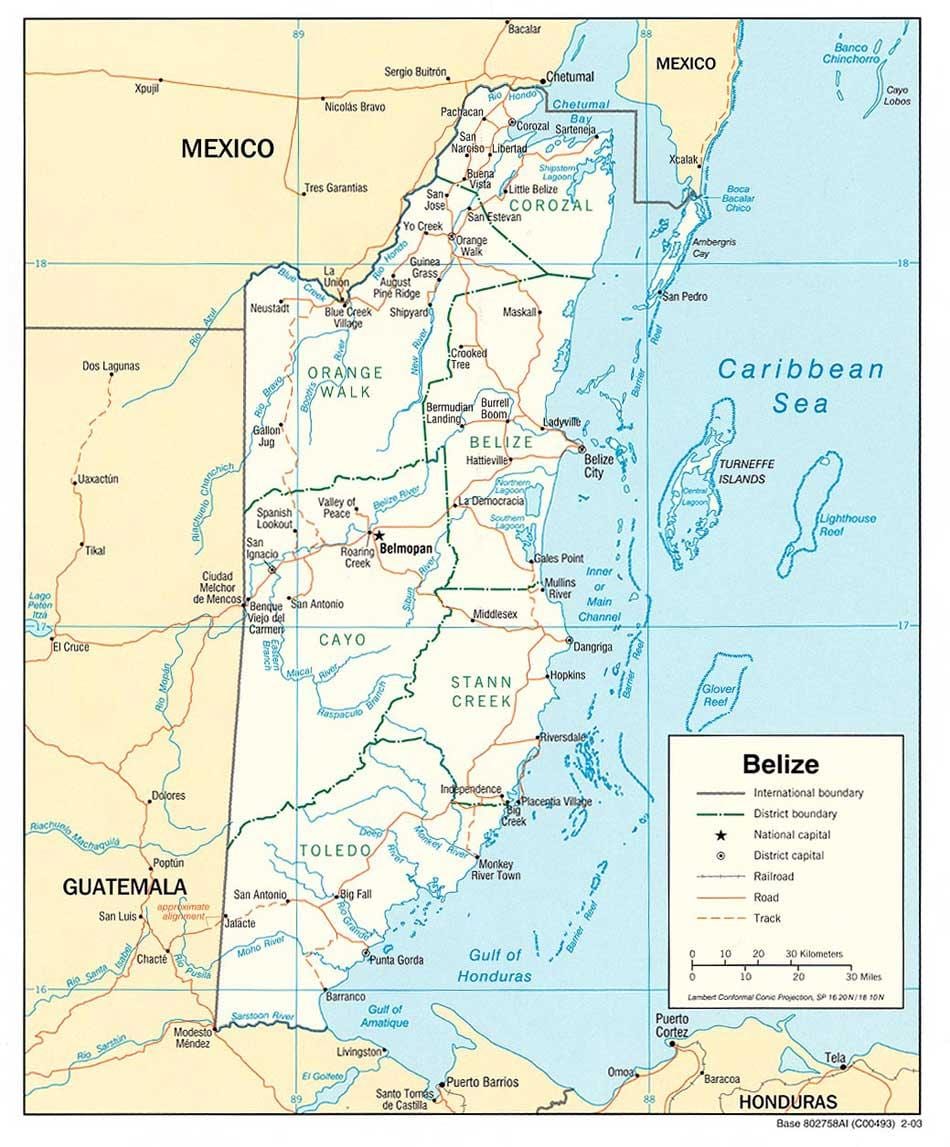 Belize rivers map