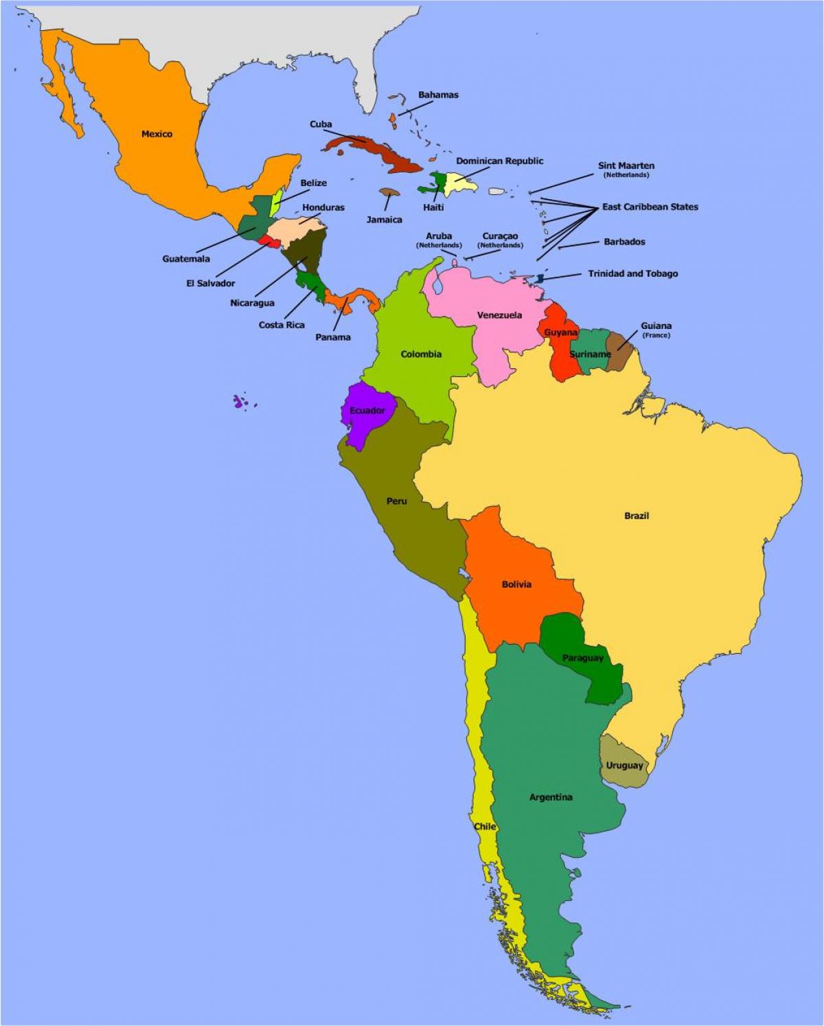 Karte von Belize Südamerika