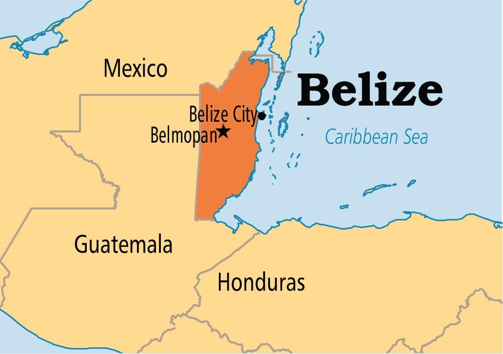 Karte von belmopan Belize