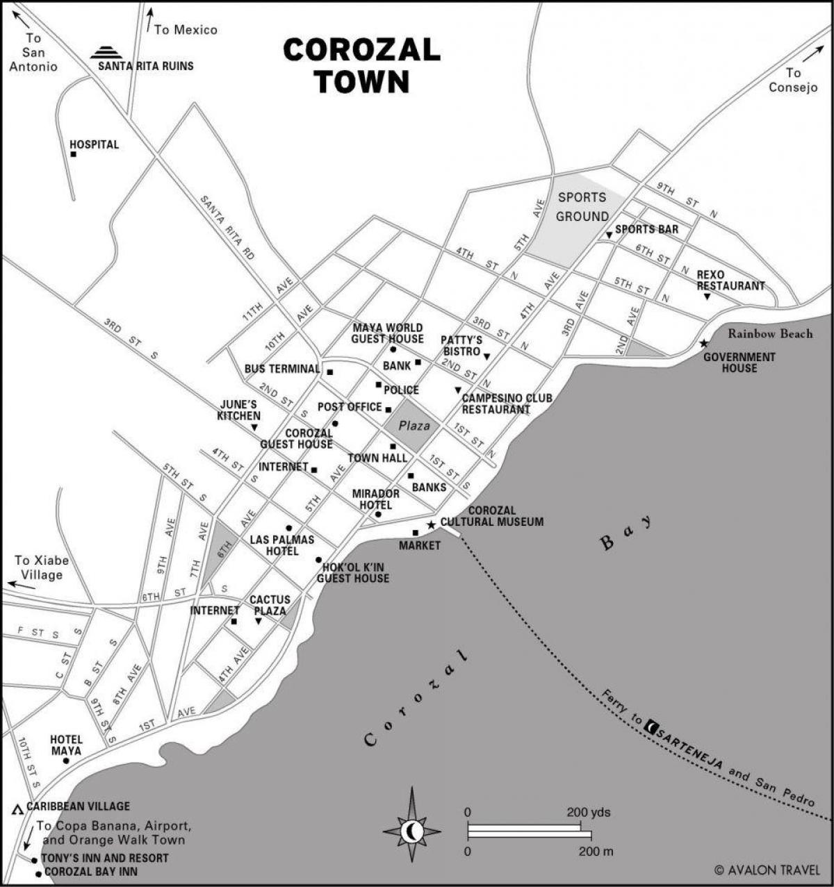 Karte von corozal town, Belize
