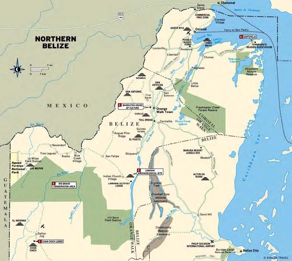 Karte von sibun river in Belize