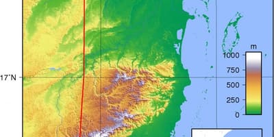 Karte von Belize Höhe 