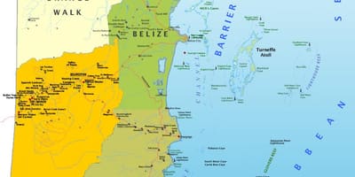 Karte von Belize mit Dorf