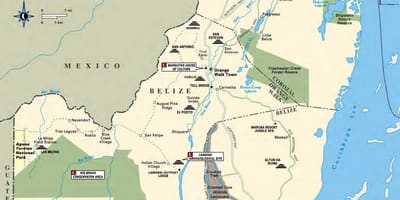 Karte von sibun river in Belize