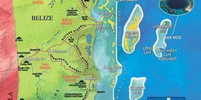 Karte von tobacco caye, Belize