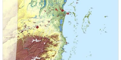 Karte der topographischen Belize